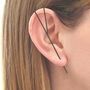 Black Oxidised Silver Split Bar Ear Cuff Earrings, thumbnail 1 of 6