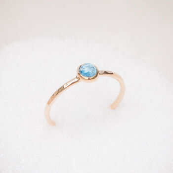 Blue Aquamarine Gemstone And Solid Gold Ring, 5 of 9