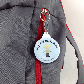 Personalised First Day At School Badge Or Keyring, 4 of 9