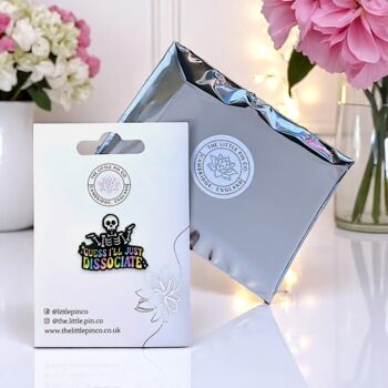 Guess I'll Just Dissociate Skeleton Enamel Pin Badge, Neurodivergent, Asperger's Syndrome, Autism, Adhd Awareness Gift, 2 of 8