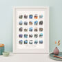 25th Anniversary Or Birthday Watercolour Places Print, thumbnail 5 of 5