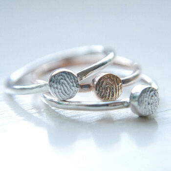 Recycled Silver Or Gold Fingerprint Stacking Ring, 4 of 7