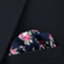 Wedding Handmade Cotton Floral Print Tie In Navy Blue, thumbnail 4 of 8