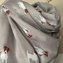 Jack Russell Print Scarf In Grey, thumbnail 2 of 5
