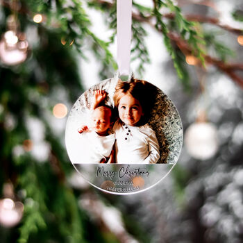 Family Photo Personalised Christmas Tree Ornament, 9 of 9