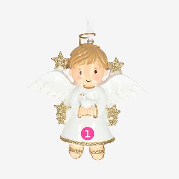 Angel Christmas Tree Decoration With Personalised Name, 3 of 4