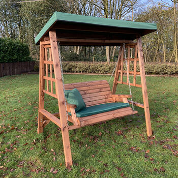 Dorset Two Seater Wooden Garden Swing Seat, 5 of 6