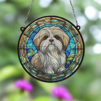 Shih Tzu Stained Glass Effect Suncatcher, 2 of 6