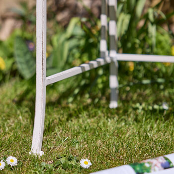 Cream Iron Arched Back Garden Bench, 8 of 10