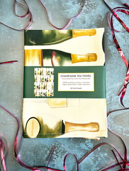 Champagne Tea Towel / Celebration Gift / Fizz Lover Kitchen Decor, 4 of 5