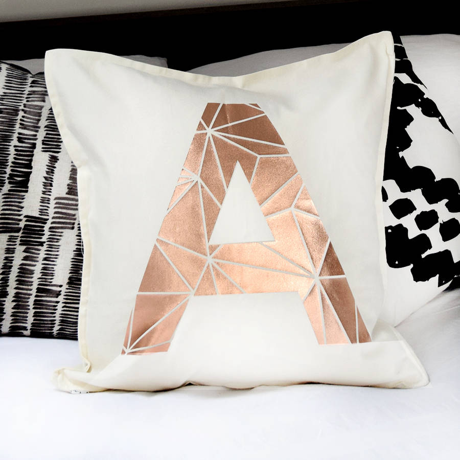 Personalised Metallic Initial Letter Cushion, 1 of 8