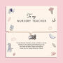 Nursery Teacher Thank You Bracelet – Heart And Flower Charm Gift For Teacher, thumbnail 1 of 10