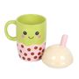 Kawaii Bubble Tea Lidded Mug, thumbnail 2 of 2