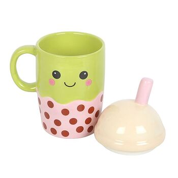 Kawaii Bubble Tea Lidded Mug, 2 of 2