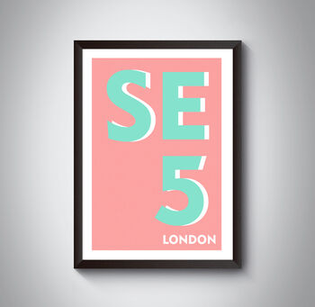 Se5 Camberwell London Postcode Art Print, 4 of 4