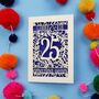Silver Wedding Anniversary Card 25 Amazing Years, thumbnail 10 of 11