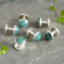 Emerald Sterling Silver Dress Shirt Studs, Set Of Six, thumbnail 2 of 3