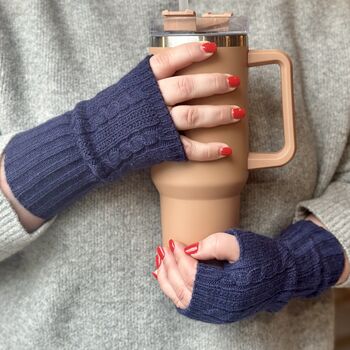 Personalised Knitted Fingerless Gloves, 2 of 7