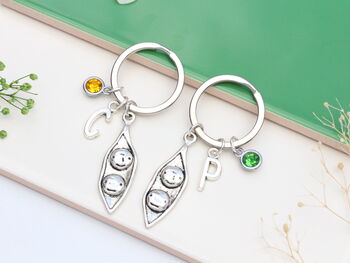 Pair Of Two Peas In A Pod Matching Keyrings, 6 of 10