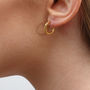 18ct Rose Gold Plated Huggie Mini Hoop Earrings, thumbnail 2 of 6
