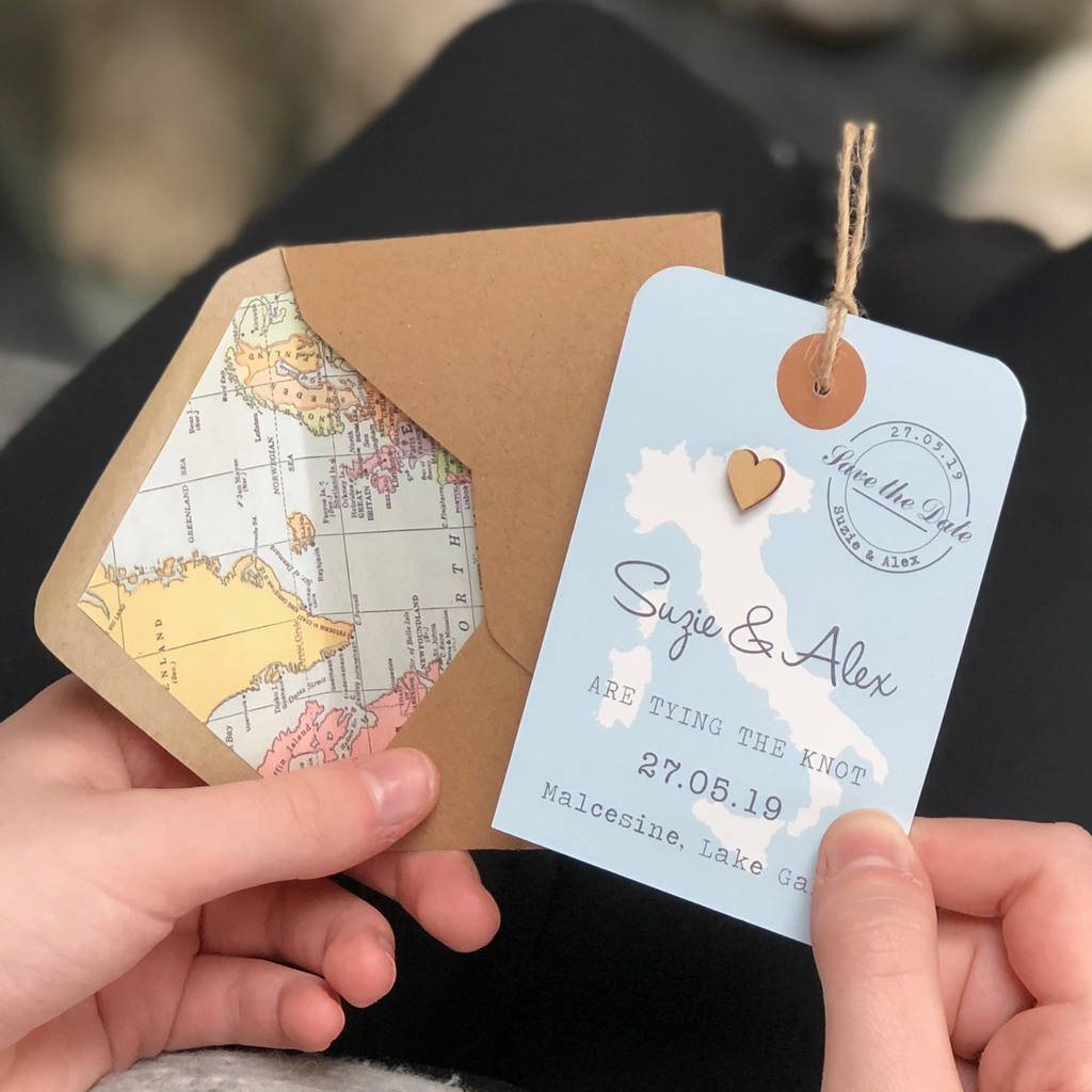 Save The Date Map Luggage Tag, 1 of 12