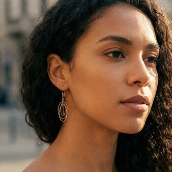 Nested Loop 3D Drop Earrings In Sterling Silver, 3 of 11