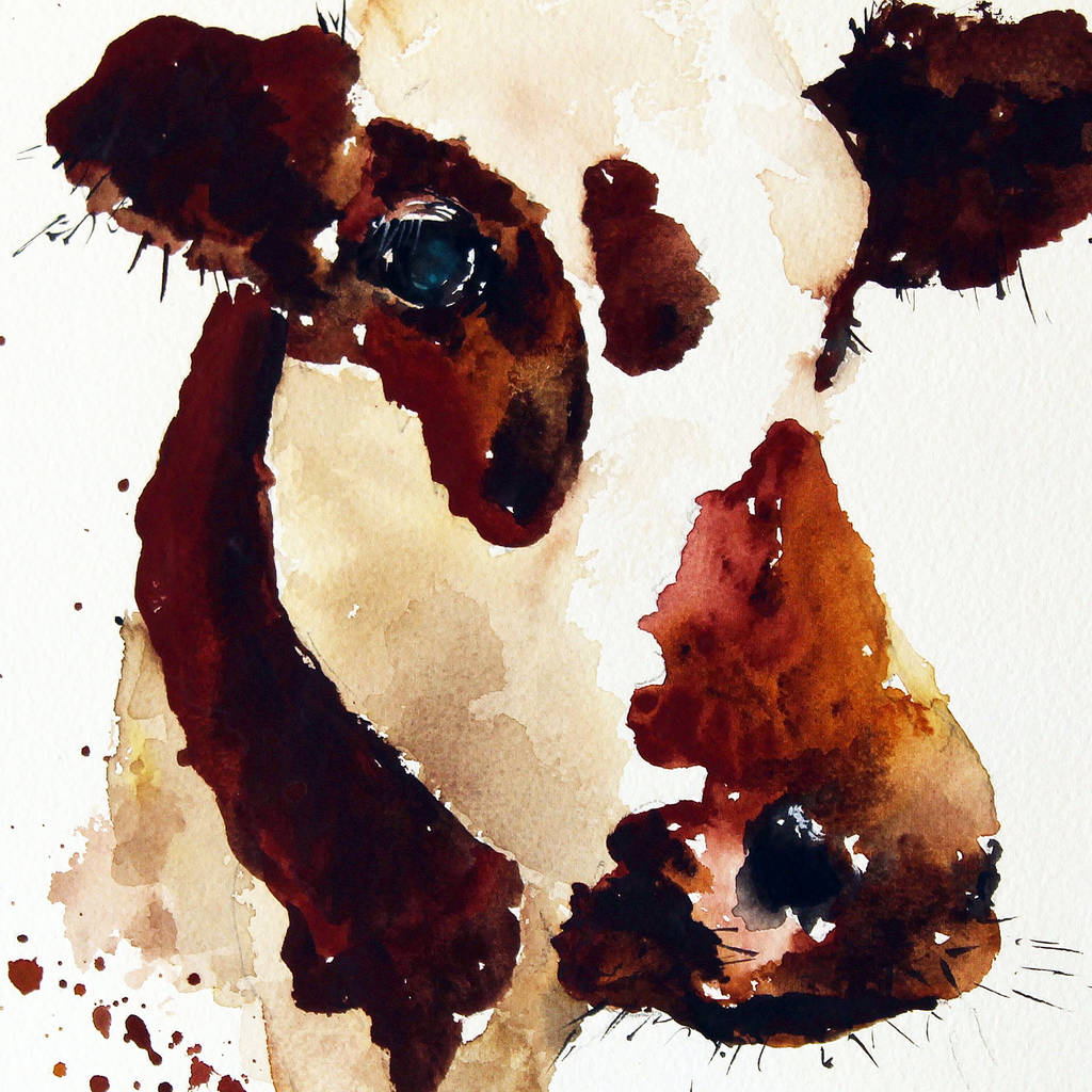 Cow Painting, Brown Cow By Luna Harrison