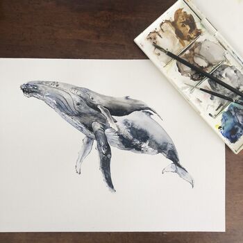 Humpback Whale Watercolour Fine Art Print, 3 of 3