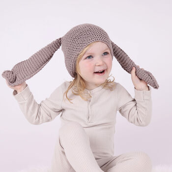 Baby Bunny Ear Hat Easy Knitting Kit Easter, 2 of 7
