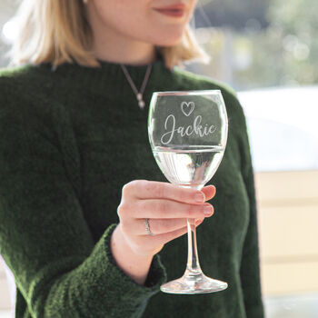 Personalised Heart Design Wine Glass, 4 of 4