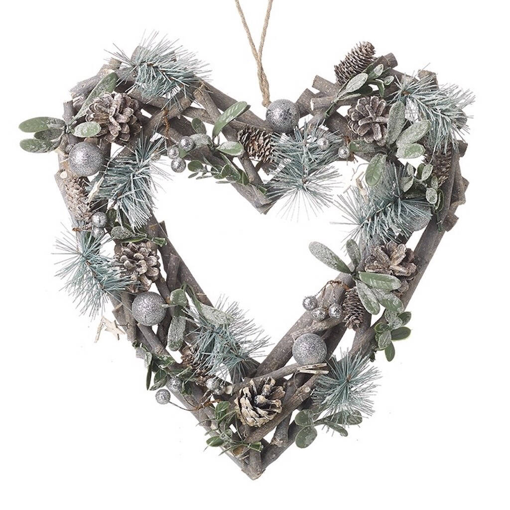 Winter Twig And Acorn Heart Wreath, 1 of 2