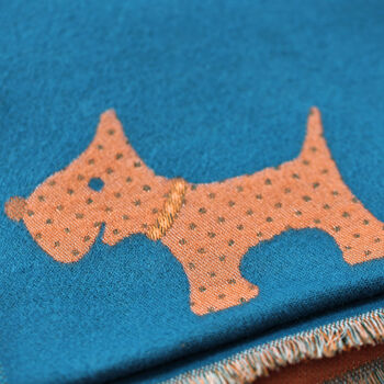 Charming British Terrier Wave Pattern Cotton Blend Scarf, 9 of 11