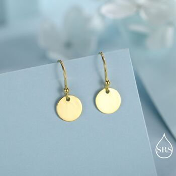 Sterling Silver Disks Drop Hook Earrings, 6 of 11