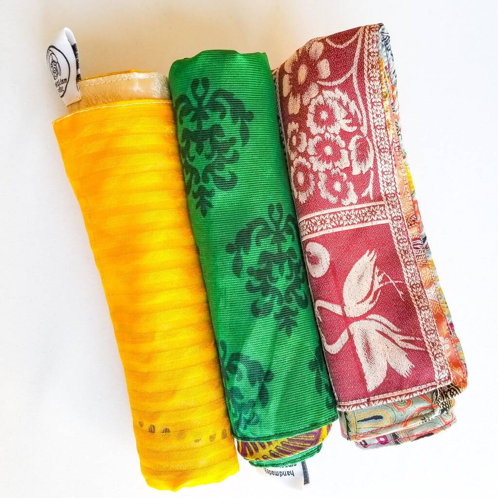 Reusable Sari Gift Wrap Bundle, Medium Furoshiki Cloths, 1 of 11