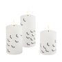 Set Of Three Tru Glow LED Pillar Candles With Bat Decal, thumbnail 4 of 4