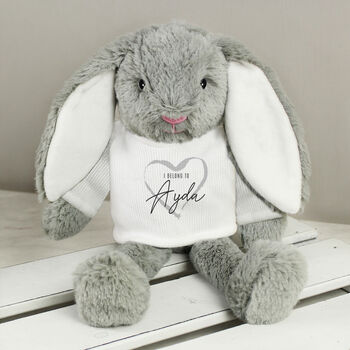 Personalised I Belong To Plush Easter Bunny Soft Toy, 3 of 5