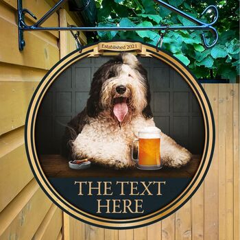Dog And Beer Personalised Pub Sign/Bar Sign/Man Cave, 2 of 8