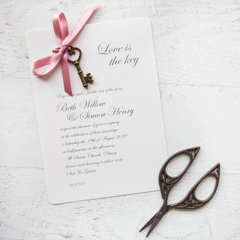 'Love Is The Key' DIY Wedding Invitation Pack, 7 of 10