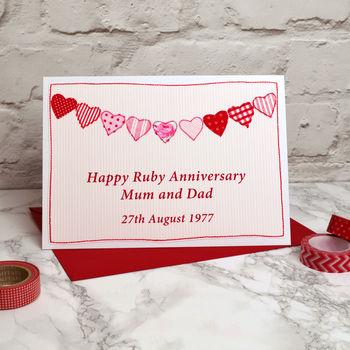 Hearts Personalised Anniversary Card, 4 of 6