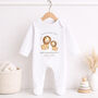 Personalised First Father’s Day Lion Baby Outfit, thumbnail 4 of 8