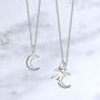 Sterling Silver Moon Initial Necklace, thumbnail 7 of 7