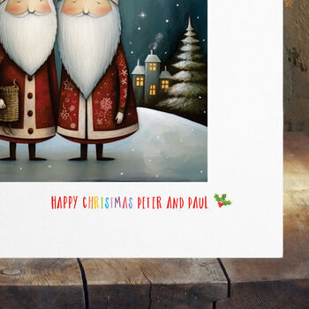 Gay Men Christmas Card, Two Santas Lgbt Pride Card 2, 3 of 4