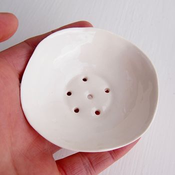 Handmade Mini White Ceramic Soap Dish, 2 of 10