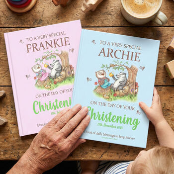 Personalised Baby Christening Gift Book Of Blessings, 9 of 12