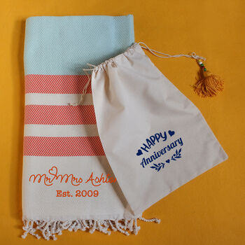 Personalised Cotton Throw, Beach Towel, 5 of 11