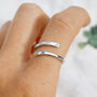 Personalised Inital Adjustable Sterling Silver Hug Ring, thumbnail 6 of 8