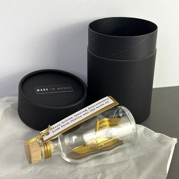Personalised Gold Paper Ship In A Bottle – Golden Anniversary Gift, 5 of 12