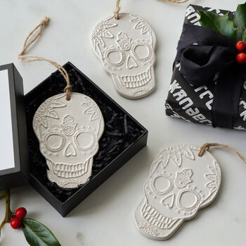 3pcs Luxury Stoneware Skull Tree Ornament Decoration, 2 of 7