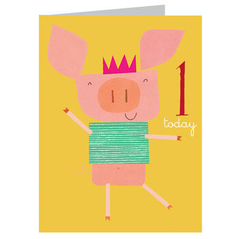 Mini Piglet 1st Birthday Card, 2 of 4