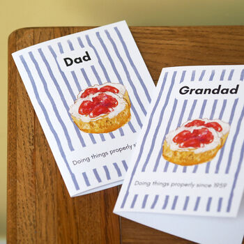 Jam And Cream Scone Personalised Birthday Or Father's Day Card, 2 of 3
